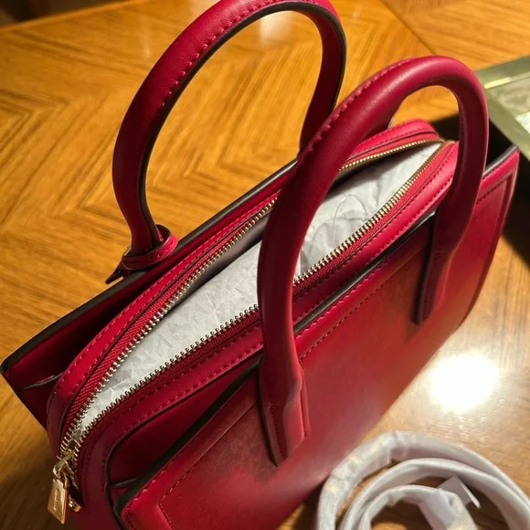 New Michael Kors Cherry Red Satchel - Picture 9 of 15